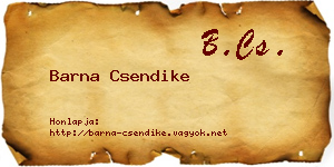 Barna Csendike névjegykártya